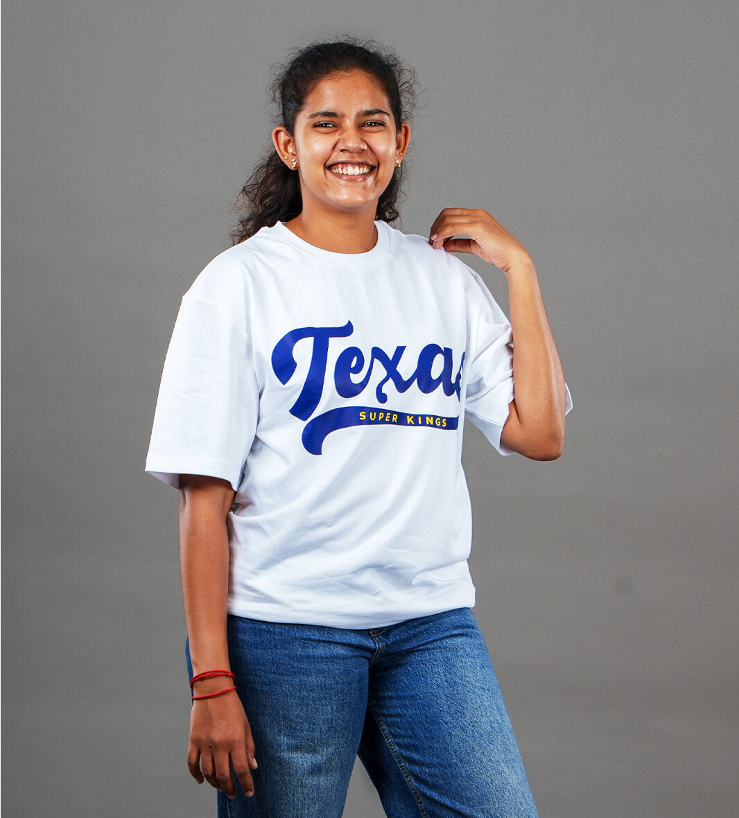 Texas White Tee | Oversized Crew Neck