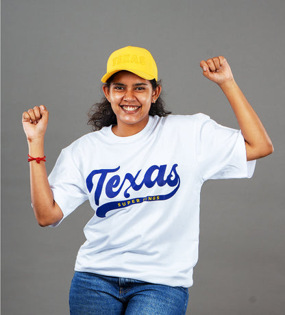 Texas White Tee | Oversized Crew Neck