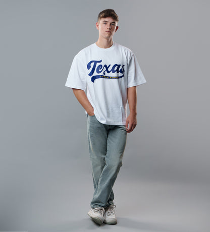 Texas White Tee | Oversized Crew Neck