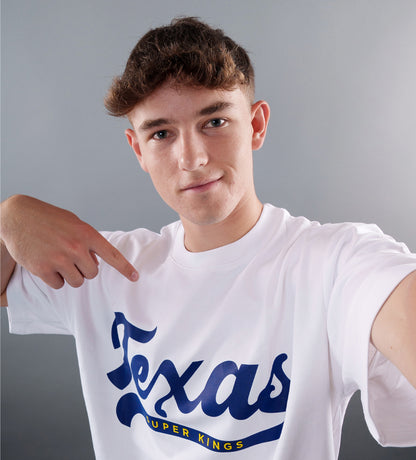 Texas White Tee | Oversized Crew Neck