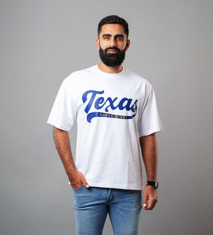 Texas White Tee | Oversized Crew Neck